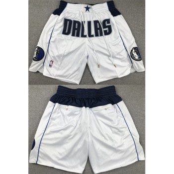 Men's Dallas Mavericks White Shorts (Run Small) Men's Dallas Mavericks White Shorts (Run Small)