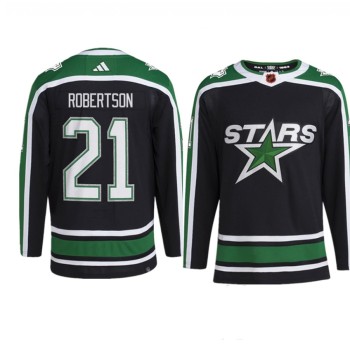Men's Dallas Stars #21 Jason Robertson Black 2022-23 Reverse Retro Stitched Jersey Men's Dallas Stars #21 Jason Robertson Black 2022-23 Reverse Retro Stitched Jersey