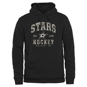 Men's Dallas Stars Black Camo Stack Pullover Hoodie Men's Dallas Stars Black Camo Stack Pullover Hoodie