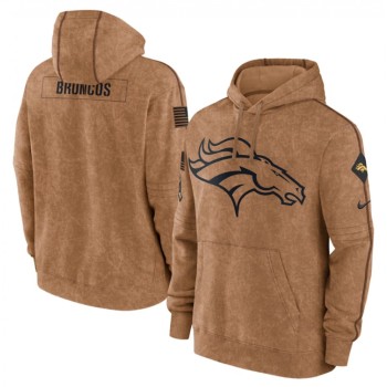 Men's Denver Broncos 2023 Brown Salute to Service Pullover Hoodie Men's Denver Broncos 2023 Brown Salute to Service Pullover Hoodie