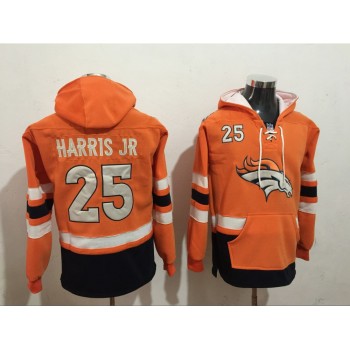 Men's Denver Broncos #25 Chris Harris Jr. Orange All Stitched NFL Hoodie Sweatshirt Men's Denver Broncos #25 Chris Harris Jr. Orange All Stitched NFL Hoodie Sweatshirt