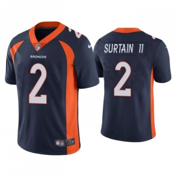 Men's Denver Broncos #2 Patrick Surtain II 2021 NFL Draft Navy Vapor Untouchable Limited Stitched Jersey Men's Denver Broncos #2 Patrick Surtain II 2021 NFL Draft Navy Vapor Untouchable Limited Stitched Jersey