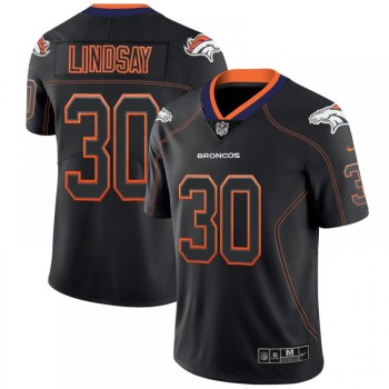Men's Denver Broncos #30 Phillip Lindsay Black 2018 Lights Out Color Rush NFL Limited Stitched Jersey Men's Denver Broncos #30 Phillip Lindsay Black 2018 Lights Out Color Rush NFL Limited Stitched Jersey