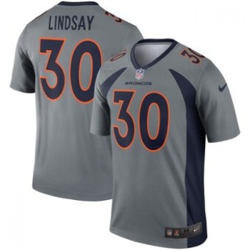 Men's Denver Broncos #30 Phillip Lindsay Gray Inverted Legend Jersey Men's Denver Broncos #30 Phillip Lindsay Gray Inverted Legend Jersey