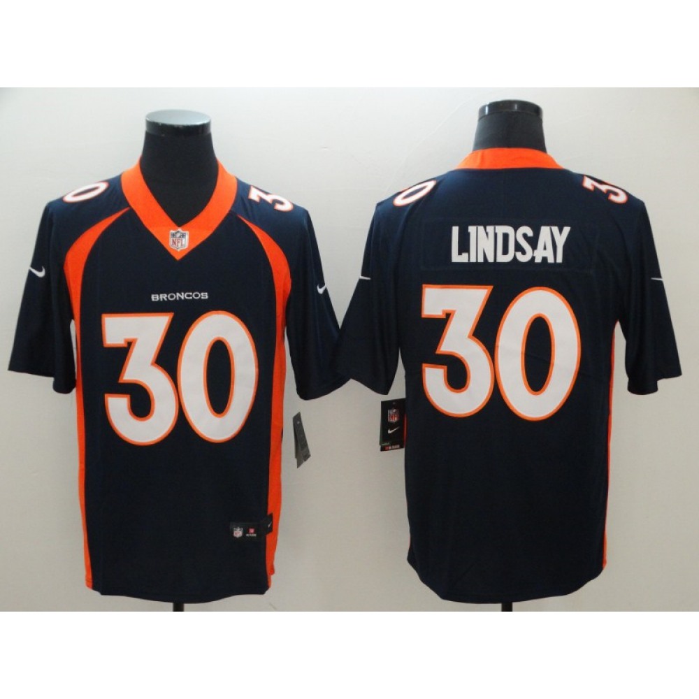 Men's Denver Broncos #30 Phillip Lindsay Navy Vapor Untouchable Limited NFL Stitched Jersey