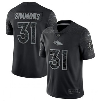 Men's Denver Broncos #31 Justin Simmons Black Reflective Limited Stitched Football Jersey Men's Denver Broncos #31 Justin Simmons Black Reflective Limited Stitched Football Jersey