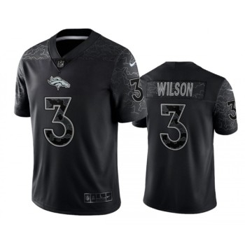Men's Denver Broncos #3 Russell Wilson Black Reflective Limited Stitched Football Jersey Men's Denver Broncos #3 Russell Wilson Black Reflective Limited Stitched Football Jersey