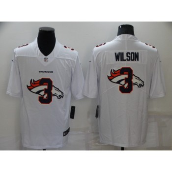 Men's Denver Broncos #3 Russell Wilson White Shadow Logo Limited Stitched Jersey Men's Denver Broncos #3 Russell Wilson White Shadow Logo Limited Stitched Jersey