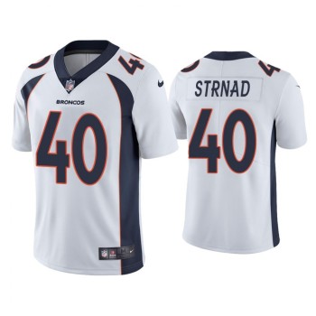 Men's Denver Broncos #40 Justin Strnad White Vapor Untouchable Limited Stitched Jersey Men's Denver Broncos #40 Justin Strnad White Vapor Untouchable Limited Stitched Jersey