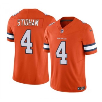 Men's Denver Broncos #4 Jarrett Stidham Orange 2023 F.U.S.E. Vapor Untouchable Stitched Jersey Men's Denver Broncos #4 Jarrett Stidham Orange 2023 F.U.S.E. Vapor Untouchable Stitched Jersey