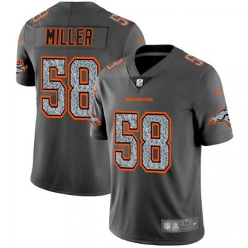 Men's Denver Broncos #58 Von Miller 2019 Gray Fashion Static Limited Stitched NFL Jersey Men's Denver Broncos #58 Von Miller 2019 Gray Fashion Static Limited Stitched NFL Jersey