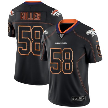 Men's Denver Broncos #58 Von Miller Black 2018 Lights Out Color Rush NFL Limited Jersey Men's Denver Broncos #58 Von Miller Black 2018 Lights Out Color Rush NFL Limited Jersey
