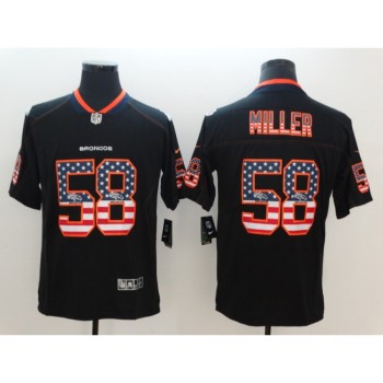 Men's Denver Broncos #58 Von Miller Black 2018 USA Flag Color Rush Limited Fashion NFL Stitched Jersey Men's Denver Broncos #58 Von Miller Black 2018 USA Flag Color Rush Limited Fashion NFL Stitched Jersey