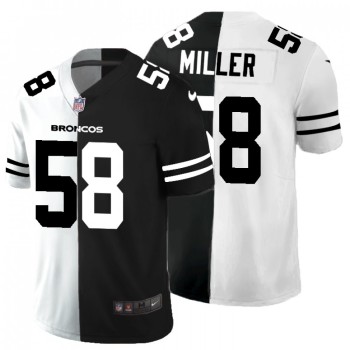 Men's Denver Broncos #58 Von Miller Black & White Split Limited Stitched Jersey Men's Denver Broncos #58 Von Miller Black & White Split Limited Stitched Jersey