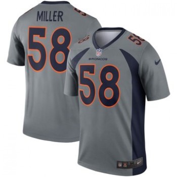 Men's Denver Broncos #58 Von Miller Gray Inverted Legend Jersey Men's Denver Broncos #58 Von Miller Gray Inverted Legend Jersey