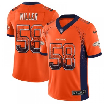 Men's Denver Broncos #58 Von Miller Orange 2018 Drift Fashion Color Rush Limited Stitched NFL Jersey Men's Denver Broncos #58 Von Miller Orange 2018 Drift Fashion Color Rush Limited Stitched NFL Jersey