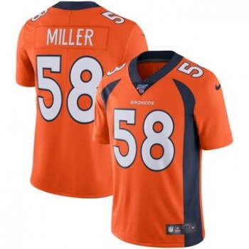 Men's Denver Broncos #58 Von Miller Orange 2019 100th Season Vapor Untouchable Limited Stitched NFL Jersey Men's Denver Broncos #58 Von Miller Orange 2019 100th Season Vapor Untouchable Limited Stitched NFL Jersey
