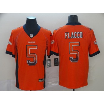 Men's Denver Broncos #5 Joe Flacco Orange 2018 Drift Fashion Color Rush Limited Stitched NFL Jersey Men's Denver Broncos #5 Joe Flacco Orange 2018 Drift Fashion Color Rush Limited Stitched NFL Jersey