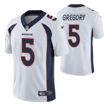 Men's Denver Broncos #5 Randy Gregory White Vapor Untouchable Limited Stitched Jersey Men's Denver Broncos #5 Randy Gregory White Vapor Untouchable Limited Stitched Jersey