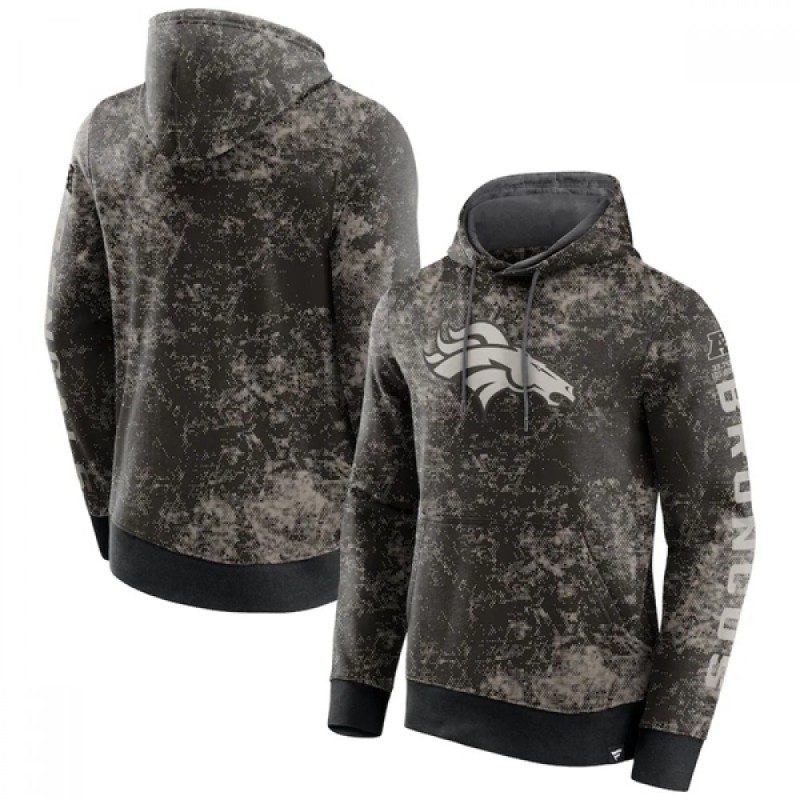 Men's Denver Broncos Black/Gray Blackout Tonal Pullover Hoodie Men's Denver Broncos Black/Gray Blackout Tonal Pullover Hoodie