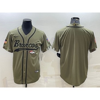 Men's Denver Broncos Blank Olive Salute to Service Cool Base Stitched Baseball Jersey Men's Denver Broncos Blank Olive Salute to Service Cool Base Stitched Baseball Jersey