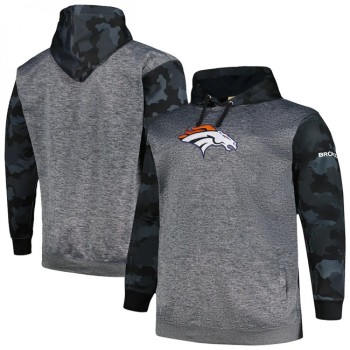 Men's Denver Broncos Heather Charcoal Big & Tall Camo Pullover Hoodie Men's Denver Broncos Heather Charcoal Big & Tall Camo Pullover Hoodie