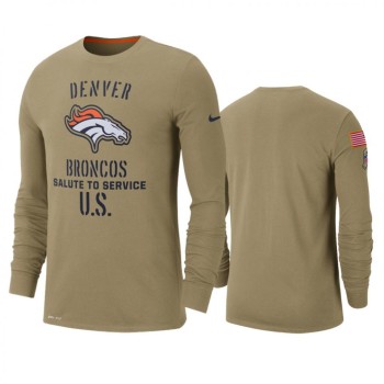 Men's Denver Broncos Tan 2019 Salute to Service Sideline Performance Long Sleeve Shirt Men's Denver Broncos Tan 2019 Salute to Service Sideline Performance Long Sleeve Shirt
