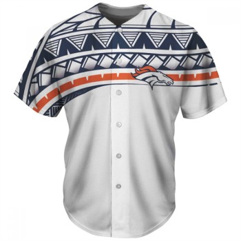 Men's Denver Broncos White Baseball Jersey Men's Denver Broncos White Baseball Jersey