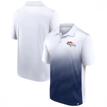 Men's Denver Broncos White/Navy Iconic Parameter Sublimated Polo Men's Denver Broncos White/Navy Iconic Parameter Sublimated Polo