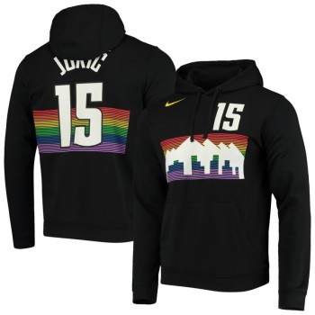 Men's Denver Nuggets #15 Nikola Jokic Black City Edition Name & Number Pullover Hoodie Men's Denver Nuggets #15 Nikola Jokic Black City Edition Name & Number Pullover Hoodie