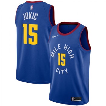 Men's Denver Nuggets #15 Nikola Jokic Blue Icon Edition Stitched Jersey Men's Denver Nuggets #15 Nikola Jokic Blue Icon Edition Stitched Jersey