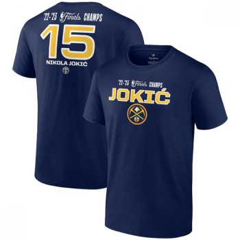 Men's Denver Nuggets #15 Nikola Jokic Navy Name & Number T-Shirt Men's Denver Nuggets #15 Nikola Jokic Navy Name & Number T-Shirt