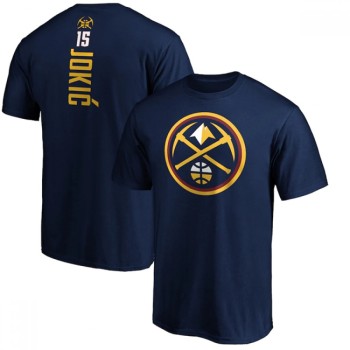 Men's Denver Nuggets #15 Nikola Jokic Navy Name & Number T-Shirt Men's Denver Nuggets #15 Nikola Jokic Navy Name & Number T-Shirt