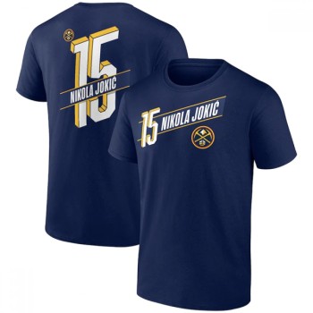 Men's Denver Nuggets #15 Nikola Jokic Navy Name & Number T-Shirt Men's Denver Nuggets #15 Nikola Jokic Navy Name & Number T-Shirt