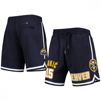 Men's Denver Nuggets #15 Nikola Jokic Navy Shorts Men's Denver Nuggets #15 Nikola Jokic Navy Shorts