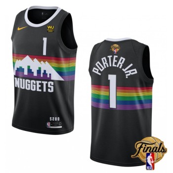 Men's Denver Nuggets #1 Michael Porter Jr. Black 2023 Finals City Edition Stitched Basketball Jersey
