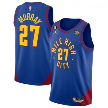 Men's Denver Nuggets #27 Jamal Murray Blue 2022/23 Statement Edition With NO.6 Patch Stitched Jersey Men's Denver Nuggets #27 Jamal Murray Blue 2022/23 Statement Edition With NO.6 Patch Stitched Jersey
