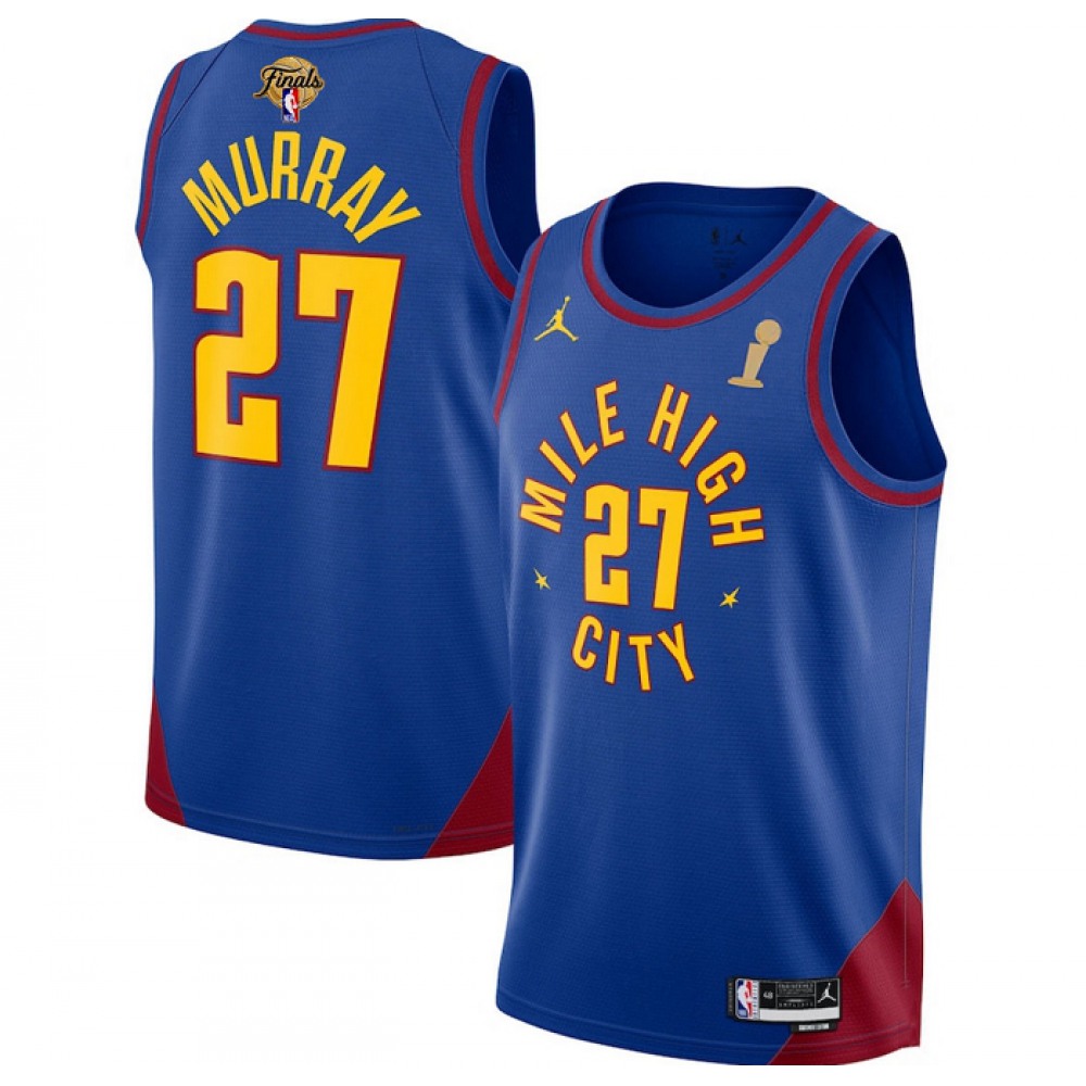 Men's Denver Nuggets #27 Jamal Murray Blue 2023 Finals Champions Statement Edition Stitched Basketball Jersey