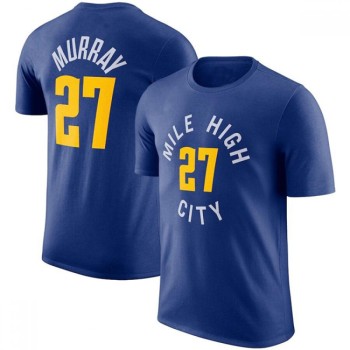 Men's Denver Nuggets #27 Jamal Murray Blue T-Shirt Men's Denver Nuggets #27 Jamal Murray Blue T-Shirt