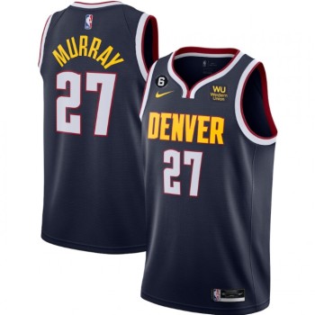Men's Denver Nuggets #27 Jamal Murray Navy Icon Edition With NO.6 Patch Stitched Jersey Men's Denver Nuggets #27 Jamal Murray Navy Icon Edition With NO.6 Patch Stitched Jersey