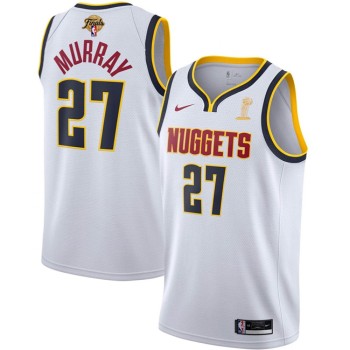Men's Denver Nuggets #27 Jamal Murray White 2023 Finals Association Edition Stitched Basketball Jersey Men's Denver Nuggets #27 Jamal Murray White 2023 Finals Association Edition Stitched Basketball Jersey