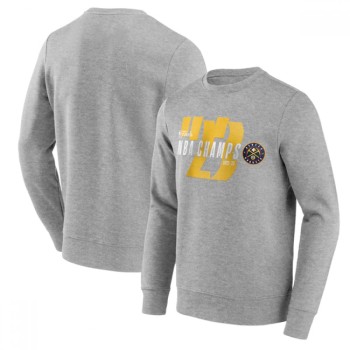 Men's Denver Nuggets Grey 2023 Champions Backboard Graphic Crew Sweatshirt Men's Denver Nuggets Grey 2023 Champions Backboard Graphic Crew Sweatshirt