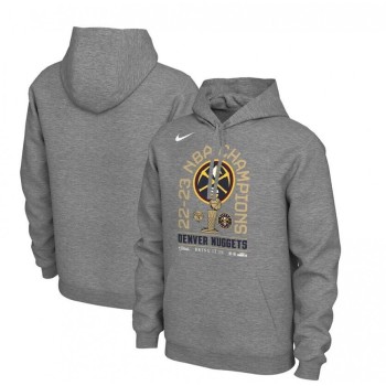 Men's Denver Nuggets Heather Gray 2023 NBA Finals Champions Locker Room Pullover Hoodie Men's Denver Nuggets Heather Gray 2023 NBA Finals Champions Locker Room Pullover Hoodie
