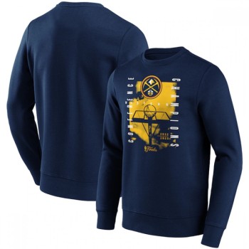 Men's Denver Nuggets Navy 2023 Champions Free Throw Graphic Crew Sweatshirt Men's Denver Nuggets Navy 2023 Champions Free Throw Graphic Crew Sweatshirt