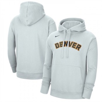 Men's Denver Nuggets White 2022/23 City Edition Essential Pullover Hoodie Men's Denver Nuggets White 2022/23 City Edition Essential Pullover Hoodie