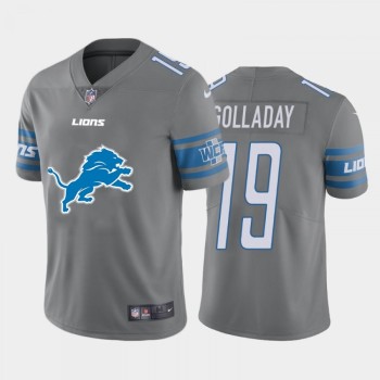 Men's Detroit Lions #19 Kenny Golladay Grey 2020 Team Big Logo Limited Stitched Jersey Men's Detroit Lions #19 Kenny Golladay Grey 2020 Team Big Logo Limited Stitched Jersey