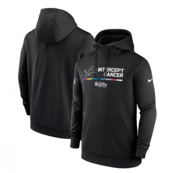 Men's Detroit Lions 2022 Black Crucial Catch Therma Performance Pullover Hoodie Men's Detroit Lions 2022 Black Crucial Catch Therma Performance Pullover Hoodie