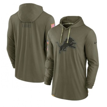Men's Detroit Lions 2022 Olive Salute to Service Tonal Pullover Hoodie Men's Detroit Lions 2022 Olive Salute to Service Tonal Pullover Hoodie