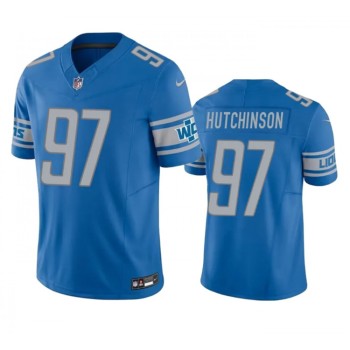 Men's Detroit Lions #97 Aidan Hutchinson Blue 2023 F.U.S.E. Vapor Untouchable Limited Stitched Jersey Men's Detroit Lions #97 Aidan Hutchinson Blue 2023 F.U.S.E. Vapor Untouchable Limited Stitched Jersey