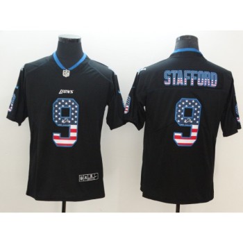 Men's Detroit Lions #9 Matthew Stafford Black 2018 USA Flag Color Rush Limited Fashion NFL Stitched Jersey Men's Detroit Lions #9 Matthew Stafford Black 2018 USA Flag Color Rush Limited Fashion NFL Stitched Jersey